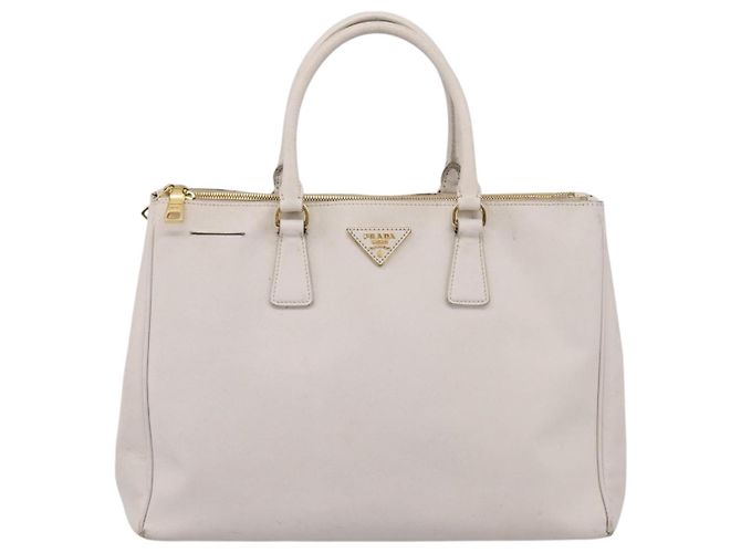 Borsa a mano PRADA Galleria in pelle Saffiano White Gold Auth 201363 Bianco D'oro - vista 13