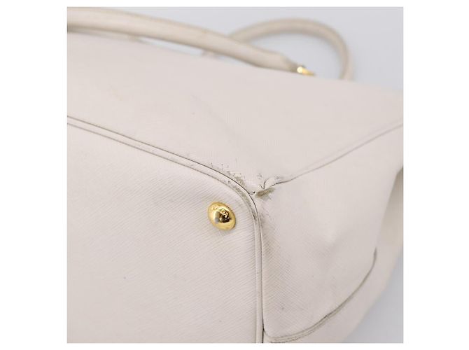 Borsa a mano PRADA Galleria in pelle Saffiano White Gold Auth 201363 Bianco D'oro - vista 16