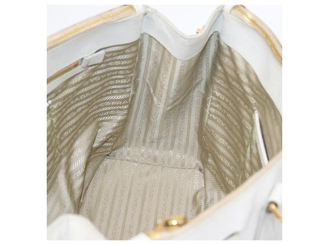 Borsa a mano PRADA Galleria in pelle Saffiano White Gold Auth 201363 Bianco D'oro - vista 19