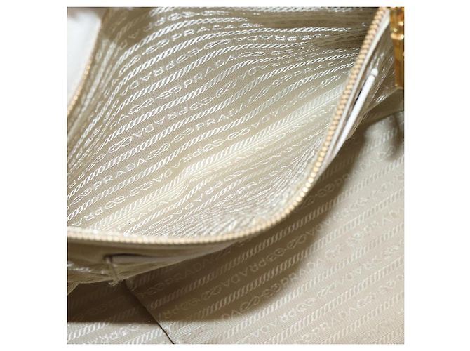 Borsa a mano PRADA Galleria in pelle Saffiano White Gold Auth 201363 Bianco D'oro - vista 22