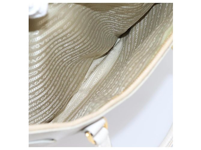 Borsa a mano PRADA Galleria in pelle Saffiano White Gold Auth 201363 Bianco D'oro - vista 24