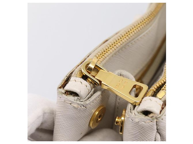 Borsa a mano PRADA Galleria in pelle Saffiano White Gold Auth 201363 Bianco D'oro - vista 25