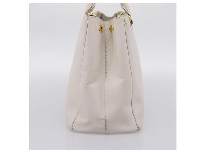 Borsa a mano PRADA Galleria in pelle Saffiano White Gold Auth 201363 Bianco D'oro - vista 3