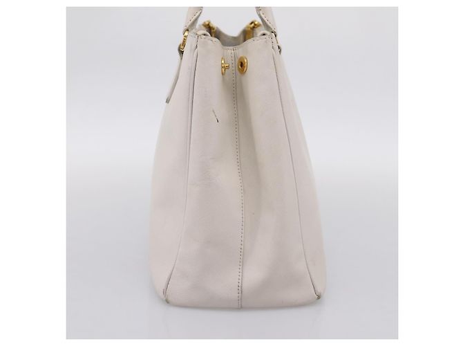 Borsa a mano PRADA Galleria in pelle Saffiano White Gold Auth 201363 Bianco D'oro - vista 4