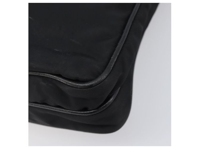 Bolso de hombro PRADA Nylon Black Silver Auth 205158 Negro Plata - vista 18