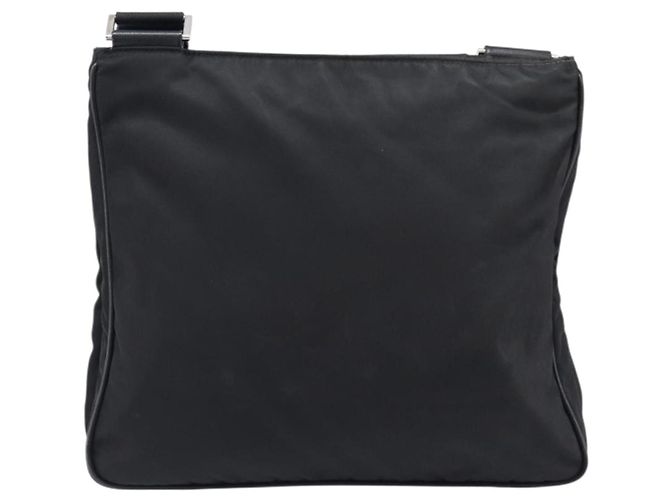 Bolso de hombro PRADA Nylon Black Silver Auth 205158 Negro Plata - vista 2