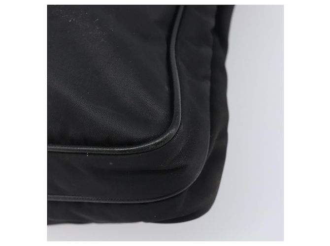 Bolso de hombro PRADA Nylon Black Silver Auth 205158 Negro Plata - vista 20