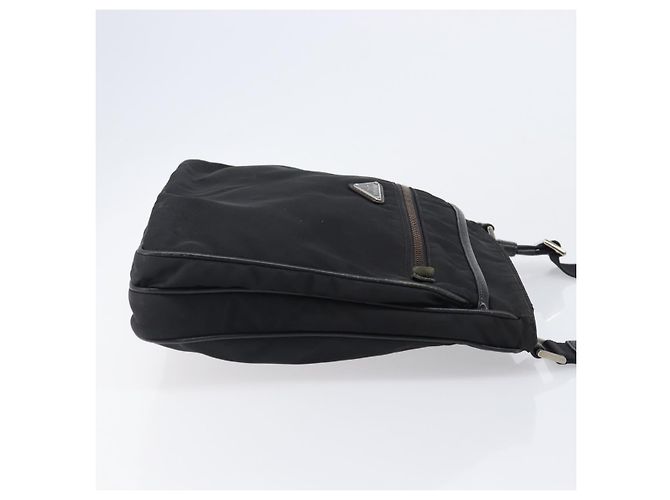 Bolso de hombro PRADA Nylon Black Silver Auth 205158 Negro Plata - vista 3