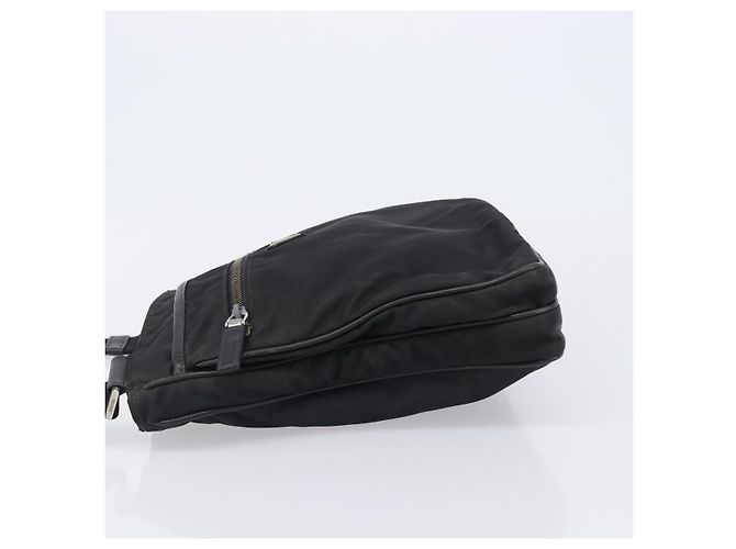 Bolso de hombro PRADA Nylon Black Silver Auth 205158 Negro Plata - vista 4
