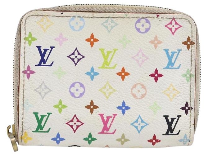 LOUIS VUITTON Monogram Multicolor Zippy Coin Purse White M93741 LV Auth 201382 Bianco - vista 13
