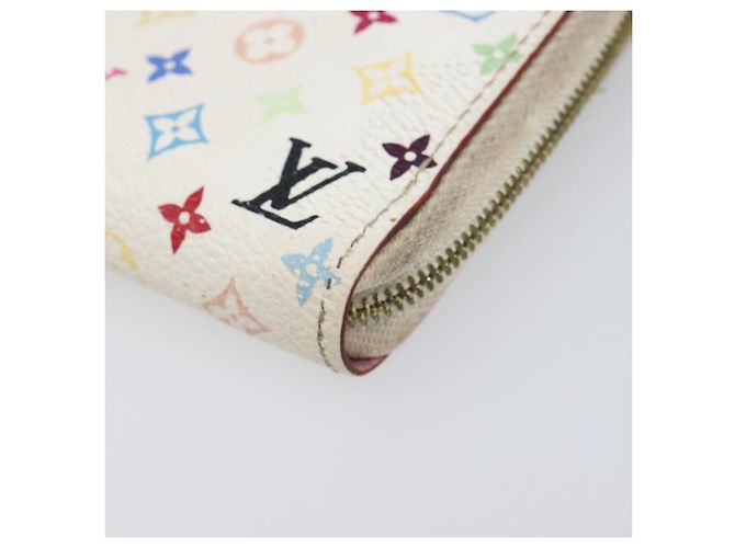 LOUIS VUITTON Monogram Multicolor Zippy Coin Purse White M93741 LV Auth 201382 Bianco - vista 14