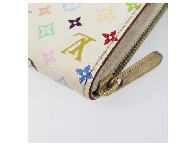 LOUIS VUITTON Monogram Multicolor Zippy Coin Purse White M93741 LV Auth 201382 Bianco - vista 16