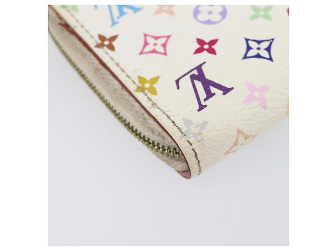 LOUIS VUITTON Monogram Multicolor Zippy Coin Purse White M93741 LV Auth 201382 Bianco - vista 17