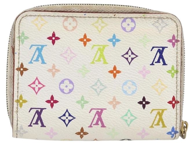 LOUIS VUITTON Monogram Multicolor Zippy Coin Purse White M93741 LV Auth 201382 Bianco - vista 2