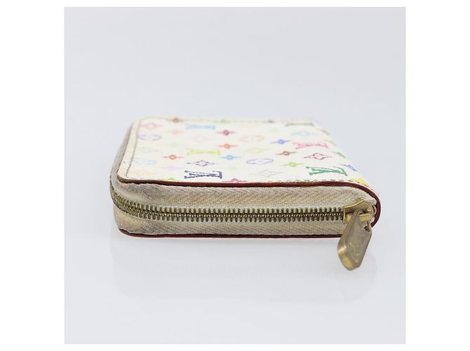 LOUIS VUITTON Monogram Multicolor Zippy Coin Purse White M93741 LV Auth 201382 Bianco - vista 4