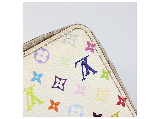 LOUIS VUITTON Monogram Multicolor Zippy Coin Purse White M93741 LV Auth 201382 Bianco - vista 7