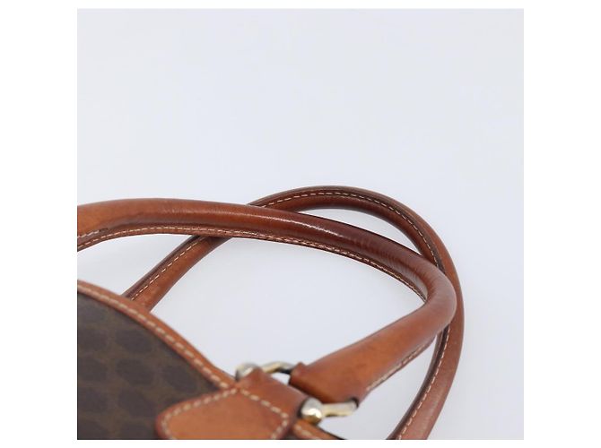 Céline CELINE Macadam Canvas Mini Boston Bag PVC Leather Brown Gold Auth ki6818 Castaño Dorado - vista 15