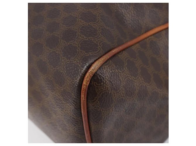 Céline CELINE Macadam Canvas Mini Boston Bag PVC Leather Brown Gold Auth ki6818 Castaño Dorado - vista 16