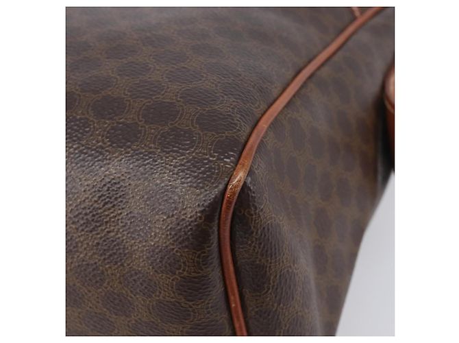Céline CELINE Macadam Canvas Mini Boston Bag PVC Leather Brown Gold Auth ki6818 Castaño Dorado - vista 18
