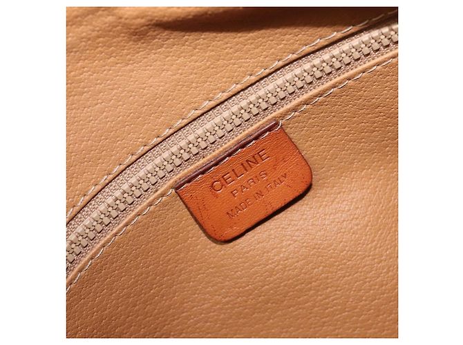 Céline CELINE Macadam Canvas Mini Boston Bag PVC Leather Brown Gold Auth ki6818 Castaño Dorado - vista 22