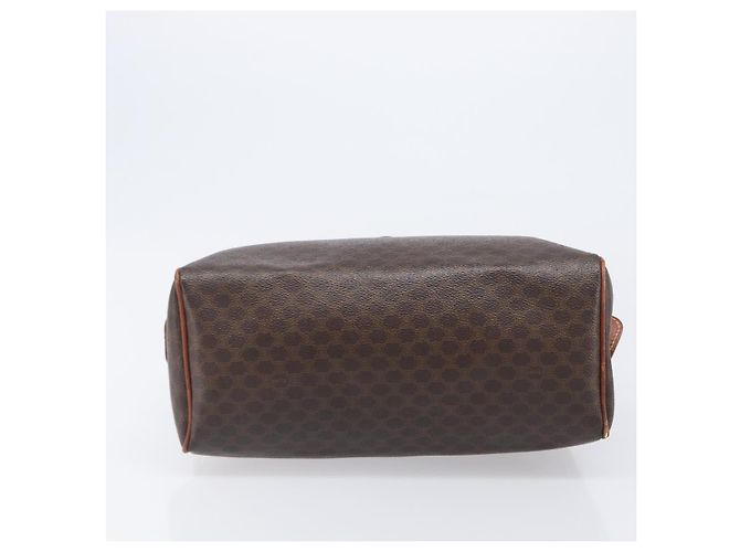 Céline CELINE Macadam Canvas Mini Boston Bag PVC Leather Brown Gold Auth ki6818 Castaño Dorado - vista 6