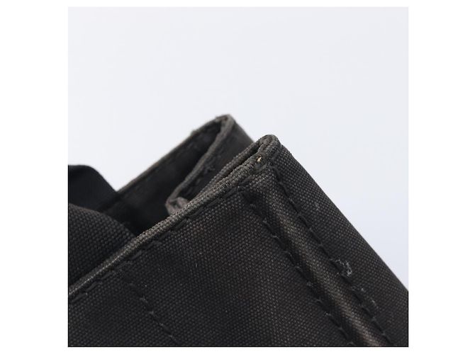 PRADA Canapa PM Handtasche Canvas Schwarz Goldfarben Auth 204699 - Ansicht 10