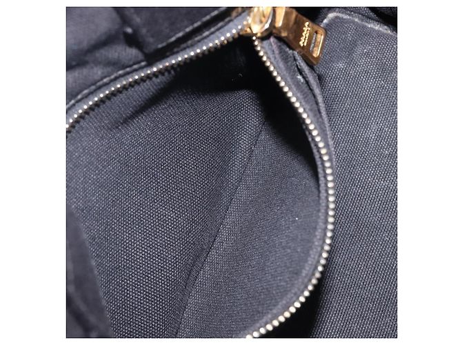 PRADA Canapa PM Handtasche Canvas Schwarz Goldfarben Auth 204699 - Ansicht 21