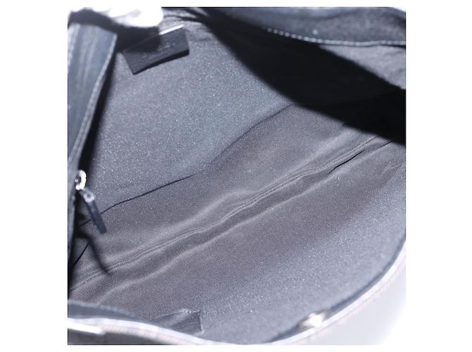 Borsa a tracolla GUCCI GG Canvas Outlet Nero Argento 196140 Auth 204643V - vista 10