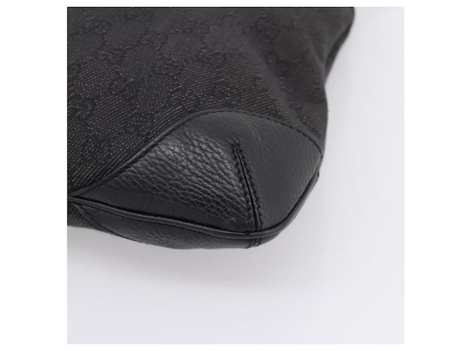 Borsa a tracolla GUCCI GG Canvas Outlet Nero Argento 196140 Auth 204643V - vista 14