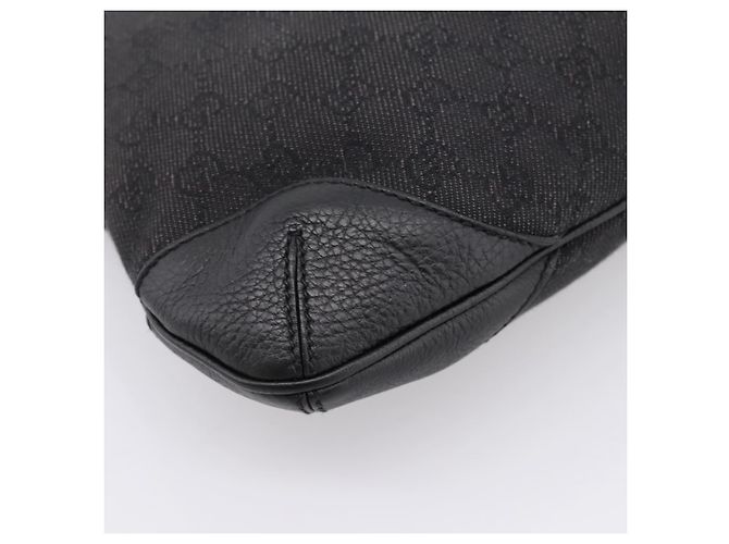 Borsa a tracolla GUCCI GG Canvas Outlet Nero Argento 196140 Auth 204643V - vista 15