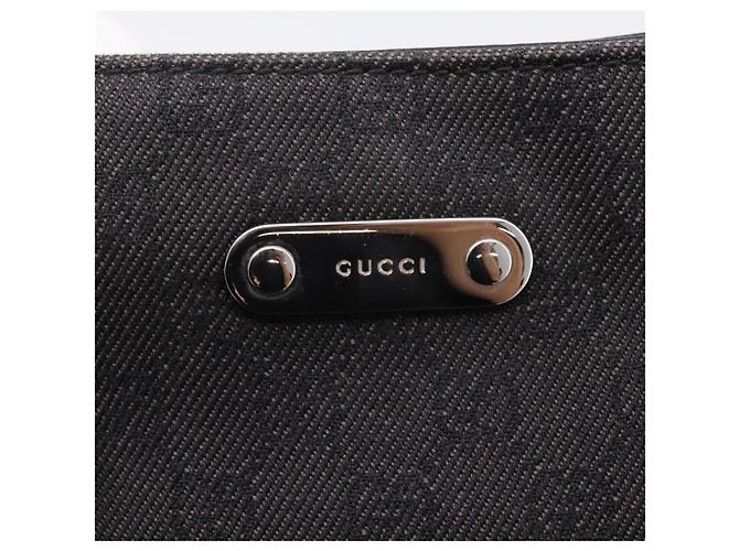 Borsa a tracolla GUCCI GG Canvas Outlet Nero Argento 196140 Auth 204643V - vista 18