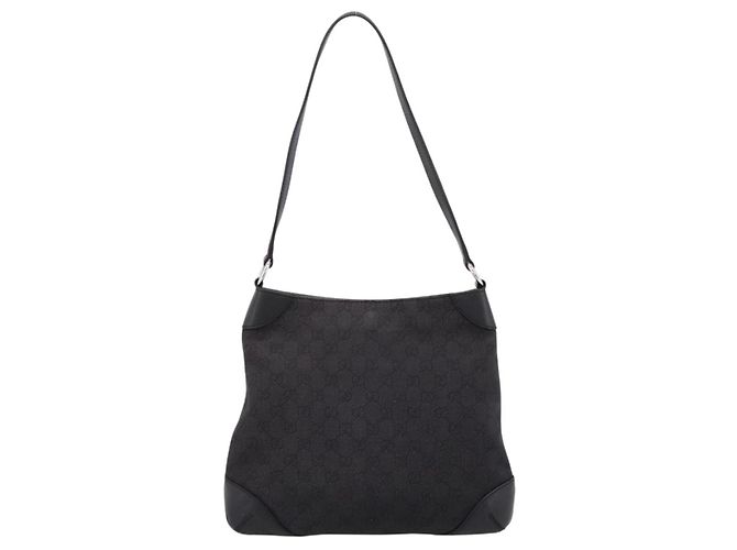 Borsa a tracolla GUCCI GG Canvas Outlet Nero Argento 196140 Auth 204643V - vista 2