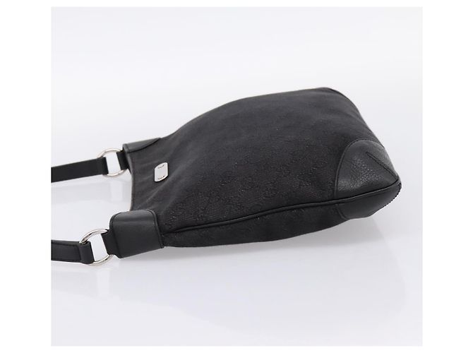 Borsa a tracolla GUCCI GG Canvas Outlet Nero Argento 196140 Auth 204643V - vista 3
