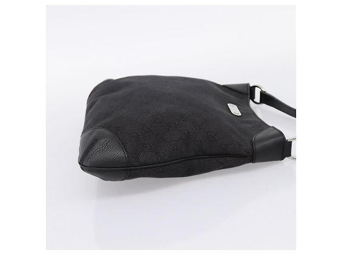 Borsa a tracolla GUCCI GG Canvas Outlet Nero Argento 196140 Auth 204643V - vista 4