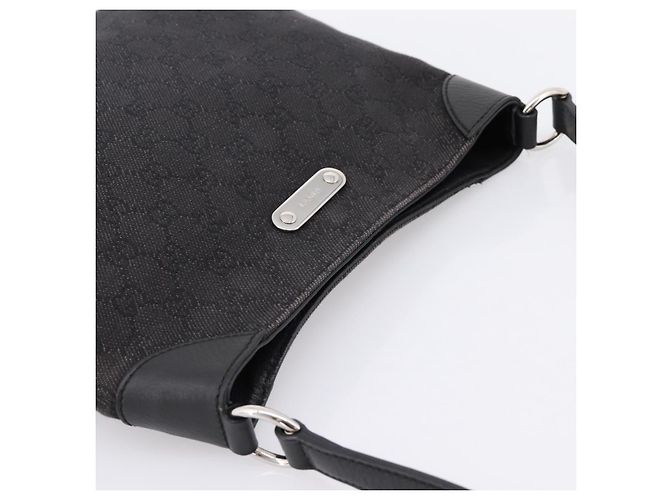 Borsa a tracolla GUCCI GG Canvas Outlet Nero Argento 196140 Auth 204643V - vista 6