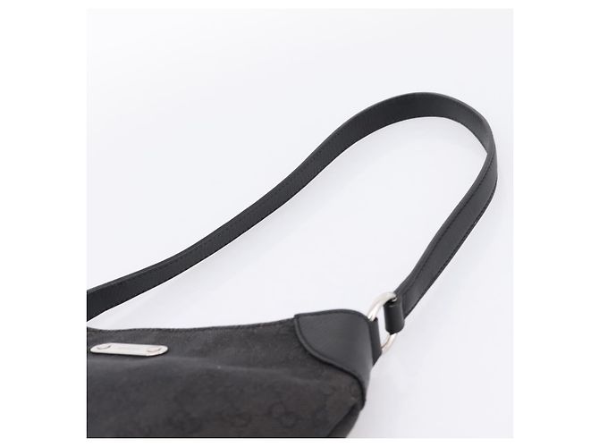 Borsa a tracolla GUCCI GG Canvas Outlet Nero Argento 196140 Auth 204643V - vista 8