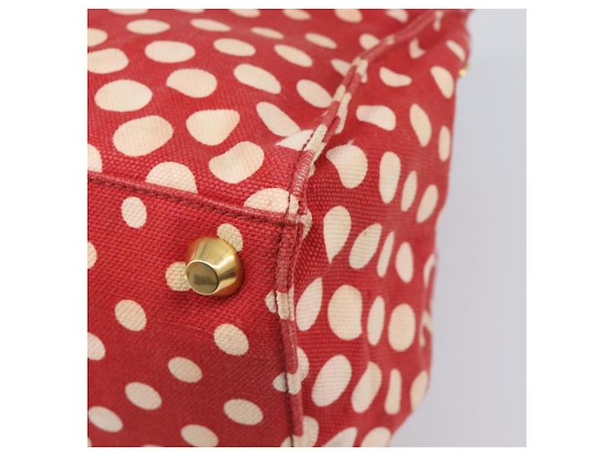 Borsa a mano Miu Miu Canvas Red Gold Auth 204315 Rosso D'oro - vista 15