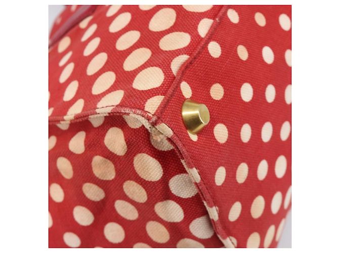 Borsa a mano Miu Miu Canvas Red Gold Auth 204315 Rosso D'oro - vista 16