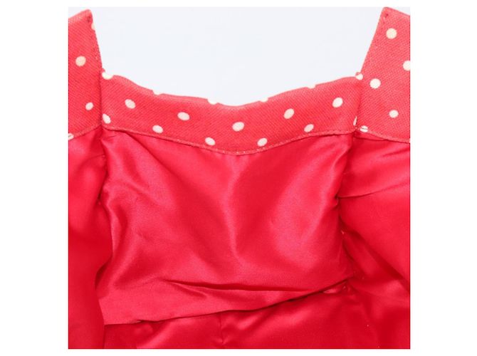 Borsa a mano Miu Miu Canvas Red Gold Auth 204315 Rosso D'oro - vista 20