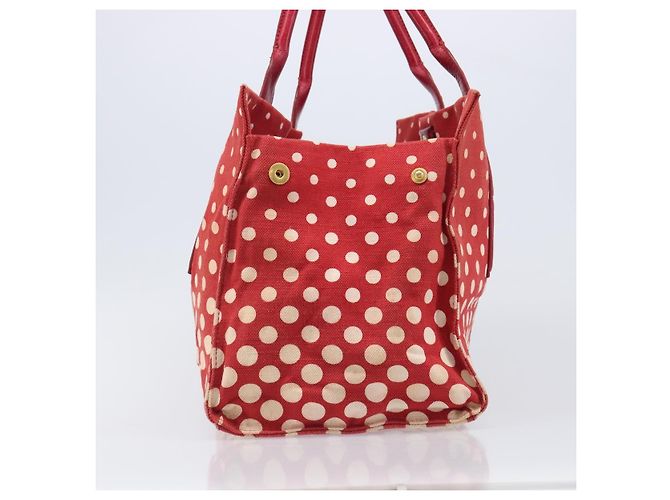 Borsa a mano Miu Miu Canvas Red Gold Auth 204315 Rosso D'oro - vista 4