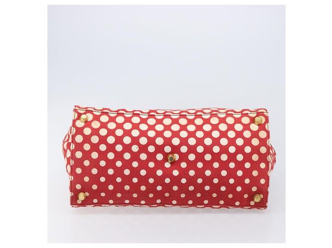 Borsa a mano Miu Miu Canvas Red Gold Auth 204315 Rosso D'oro - vista 5