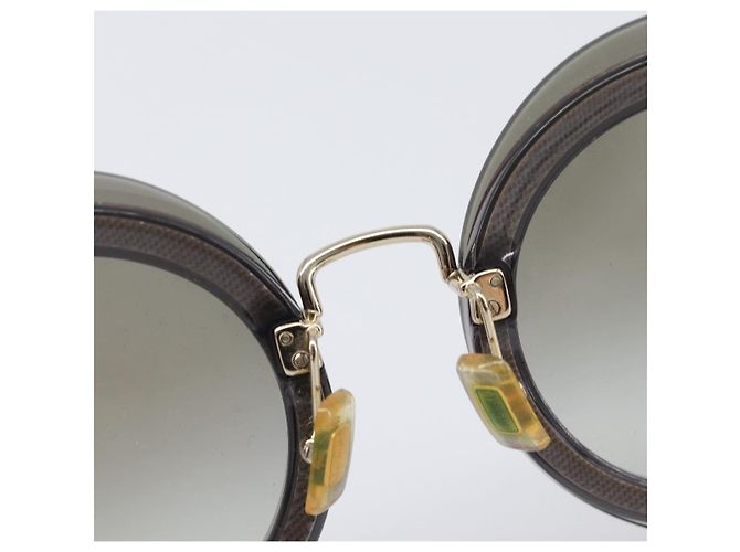 Occhiali da sole Miu Miu Plastic Gold Tone Auth 203629 - vista 10