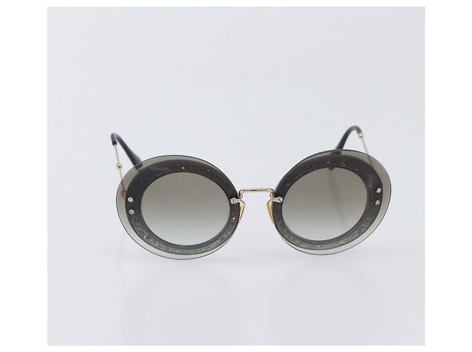 Occhiali da sole Miu Miu Plastic Gold Tone Auth 203629 - vista 13