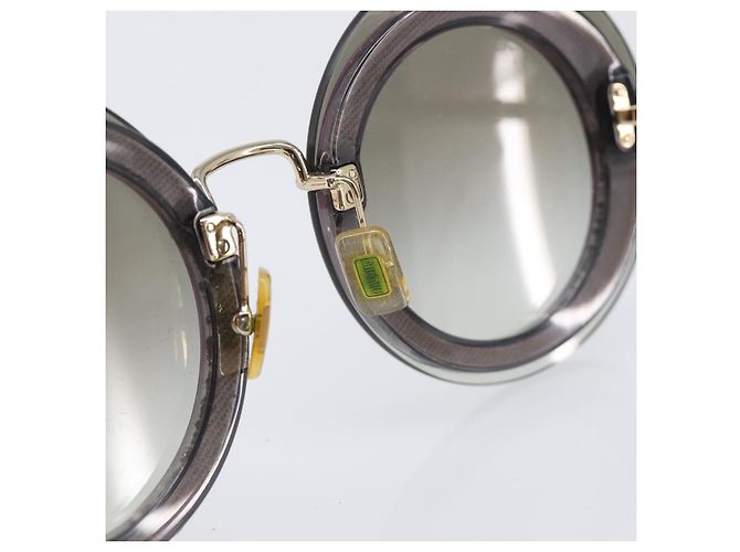 Occhiali da sole Miu Miu Plastic Gold Tone Auth 203629 - vista 17