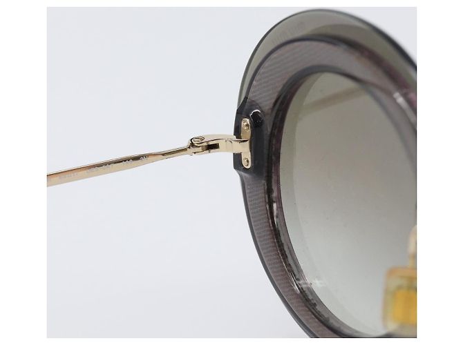 Occhiali da sole Miu Miu Plastic Gold Tone Auth 203629 - vista 18