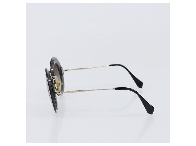 Occhiali da sole Miu Miu Plastic Gold Tone Auth 203629 - vista 3