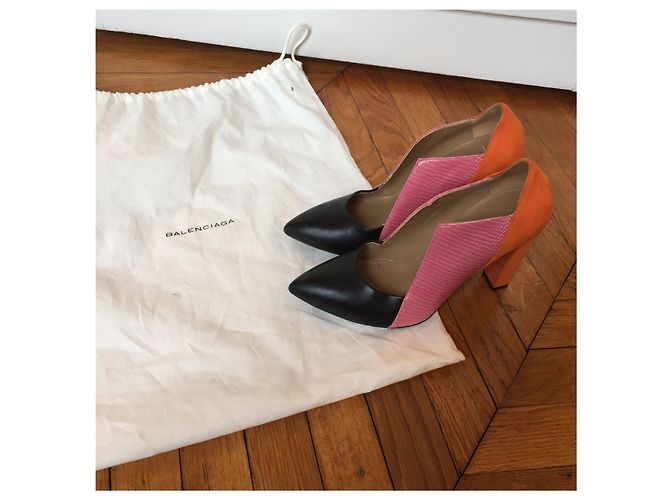 Décolleté Balenciaga color block T.37,5 Rosa - vista 7