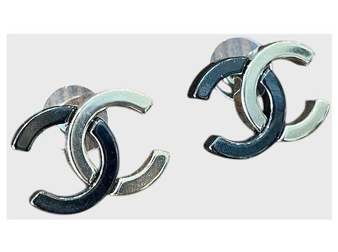Boucles d'oreilles Chanel bicolore Golden - view 2