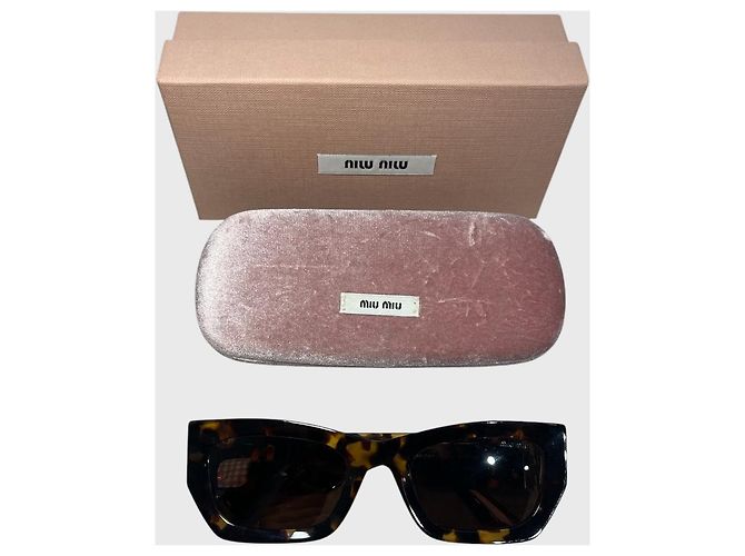 Gafas de sol Miu Miu de carey Castaño - vista 6