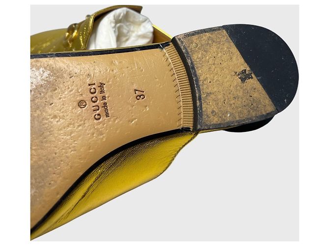 Mules Gucci Princetown dorate T.37 D'oro - vista 7